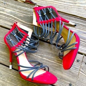 Gwen Stefani Red & gray Heels